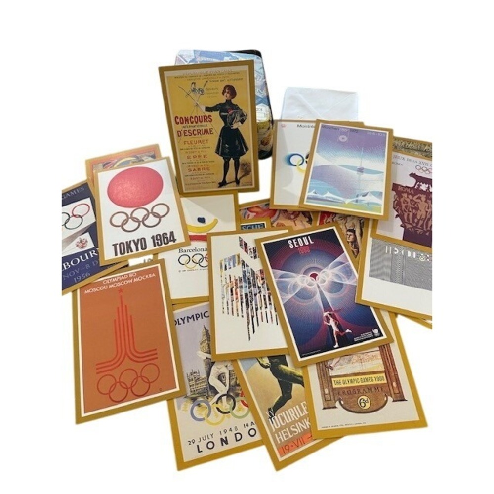 Hallmark 1996 Atlanta Centennial Olympic Games Poster Note Card‎ Set in Tin 23ct